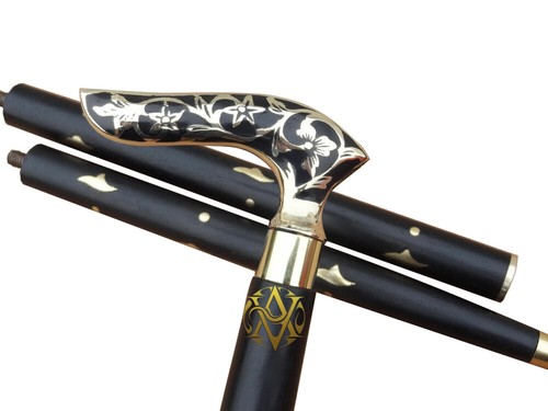 Manico vittoriano ottone - in,
