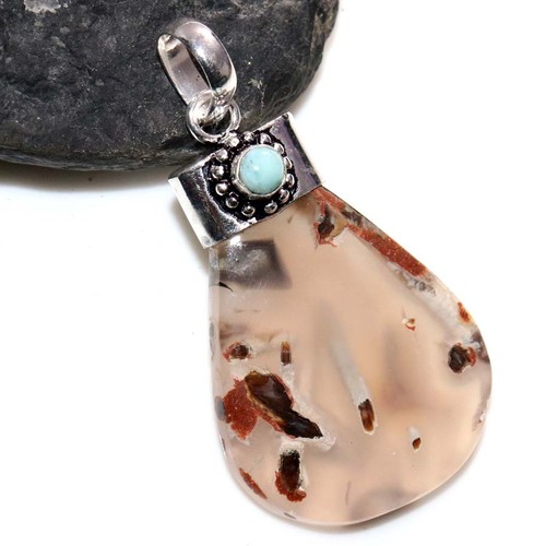 Ciondolo larimar agata - ciondolo,